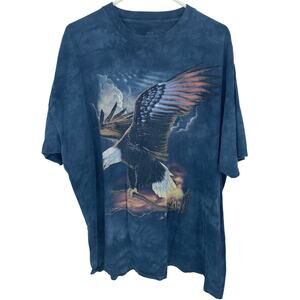 The Mountain Blue Cotton Dyed Eagle on Clouds T-Shirt Size 3XL